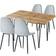 Hallowood Cullompton Natural/Light Grey Dining Set 80x120cm 5pcs