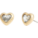 Coach Heart Stud Earrings - Gold/Transparent