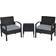 Costway 3 pcs Outdoor Rattan Patio Conversatio Bistro Set