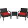 Costway 3 pcs Outdoor Rattan Patio Conversatio Bistro Set