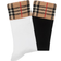 Burberry Check Panel Cotton Blend Socks Set - Black/White (80706371)