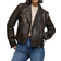 River Island Faux Leather Distressed Biker Jacket - Brown