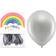 Rainbow Latex Balloons Metallic Silver 10-pack