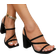 Shein Women's Black High Heels Sandals, Square Toe Chunky Heels Dual-use Slippers, Soft Pu Leather, Comfortable & Versatile, Thick Heels For Height & Long Leg Appearance, Solid Color Slipper Shoes For Women