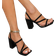 Shein Women's Black High Heels Sandals, Square Toe Chunky Heels Dual-use Slippers, Soft Pu Leather, Comfortable & Versatile, Thick Heels For Height & Long Leg Appearance, Solid Color Slipper Shoes For Women