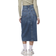 Pieces Sky Hw Rhinestone Midi Skirt - Medium Blue Denim