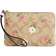 Coach Corner Zip Wristlet In Signature Canvas With Floral Print - Gold/Light Khaki Chalk Multi