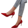 Shein 2023 New Spring & Autumn Fashionable Red High Heels For Women, Suitable For Work