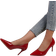 Shein 2023 New Spring & Autumn Fashionable Red High Heels For Women, Suitable For Work