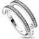 Pandora Signature Logo & Pavé Double Band Ring - Silver/Transparent