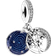 Pandora Double Dangle Tree & Galaxy Moon Charm - Silver/Blue/Transparent