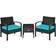 Costway 3 pcs PE Rattan Wicker Bistro Set