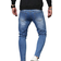 Shein Manfinity Homme Men Slant Pocket Skinny Jeans Slim Fit Long Washed Light Jean Cargo Plain Blue Work Business Casual Husband