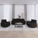 vidaXL 3201540 Black Sofa 198cm 3stk