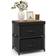 Costway Nightstand Dresser Black/Rustic Brown Bedside Table 12x16"