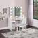 Coaster Regina Makeup Vanity Table with Lighting White Dressing Table 18x37" 2pcs