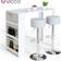 Vicco Counter High White Bar Table 57x117cm 3pcs