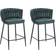 Beliani Milan Velvet Bar Chairs Dark Green Chaise de Cuisine 88cm 2pcs