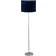 First Choice lighting Chrome Stick Navy Blue Floor Lamp 150cm