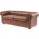 Beliani Chesterfield Golden Brown Sofa 195cm 3 Seater