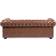 Beliani Chesterfield Golden Brown Sofa 195cm 3 Seater