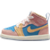 Nike Jordan 1 Mid Sneaker School TD - Aegean Storm/Pink Oxford/Red Stardust/Hemp