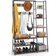 Costway 5-In-1 Entryway Freestanding Black/Rustic Brown Shoe Rack 118.1x180.3cm