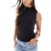 Pieces Madison Draped Sleeveless Top - Black