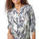 Roman Animal Print V-Neck Stretch Shirt - Grey Textured