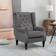 Homcom Retro Accent Wingback Dark Grey Armchair 102cm