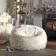 ICON Luxury Fluffy Living Room Cream Pouf