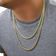 Nuragold Solid Miami Cuban Link Chain Pendant Necklace 5mm - Gold