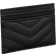 Saint Laurent YSL Monogram Card Case in Grained Leather - Black