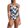 Adidas Women's 3-Stripes Graphic V-Back Swimsuit - Black