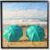 Stupell Beach Umbrella Duo Black Framed Art 12x12"