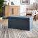 Dunelm Faux Linen Pacific Blue Storage Bench 76x38cm