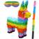 Quickdraw Piñatas Rainbow Donkey Childrens Birthday Party Traditional Novelty Game with Bashing Stick & Blindfold