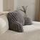 OHS Ribbed Faux Fur Cuddle Complete Decoration Pillows Grey (65x40cm)