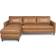 Joss & Main Upholstered Chaise L-Sectional Brown Split Leather Sofa 99" 2pcs 3 Seater
