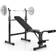 Costway Adjustable Weight Bench and Barbell Rack Set with Weight Plate Post