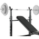 Costway Adjustable Weight Bench and Barbell Rack Set with Weight Plate Post