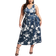 Yours Floral Pleat Occasion Dress Plus Size - Navy