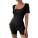 Shein Lune Women's Short Sleeve Square Neck Unitard Jumpsuit
