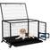 Pawhut 43" Heavy Duty Dog Kennel w/ Bowl Holder Wheels & Openable Top 71.9x79cm