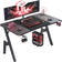 Gaming Desk Computer Gaming Table w/ Mouse Pad Cup Holder & Headphone Hook - Black, 1400x600x740mm