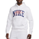 NIKE Men's Club Fleece Pullover Hoodie - White/Safety Orange