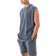 boohooMAN Oversized Washed Heavyweight Waffle Tank & Short Set - Charcoal