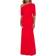 Betsy & Adam Madeline Long Scuba Crepe Off The Shoulder Drop Dress - Red