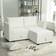 Ebern Designs Mansor Modern White Down Sofa 61.2" 2pcs 2 Seater