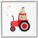 Stupell Industries Animals Riding Tractor Single Picture Frame White Framed Art 12x12"